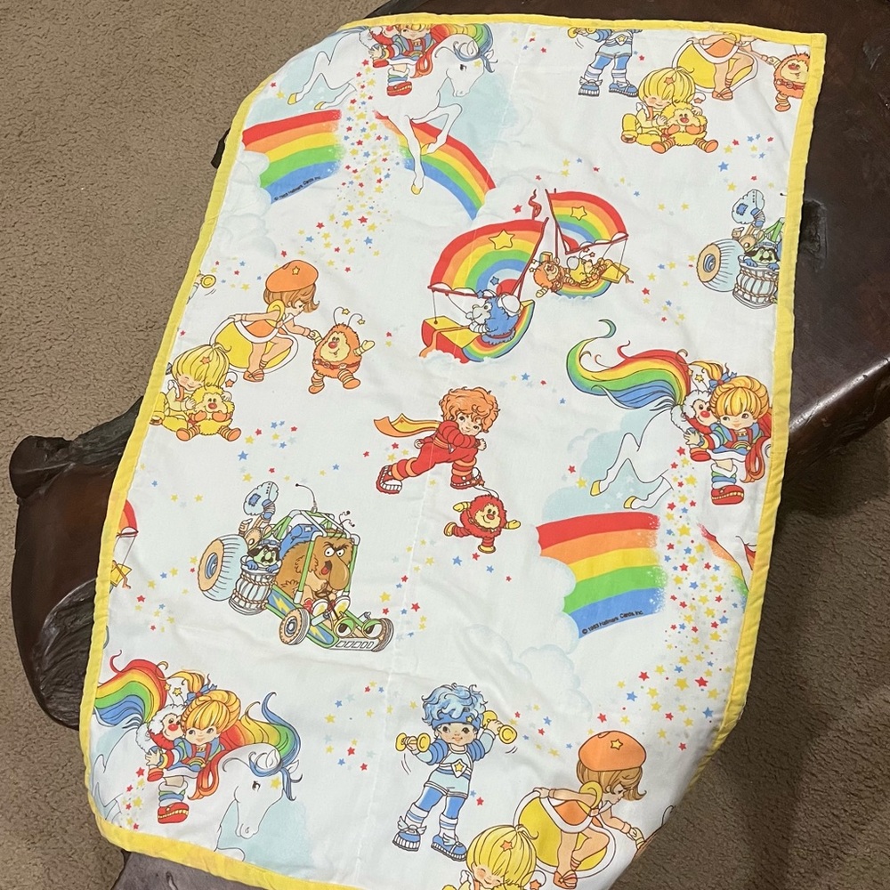 Vintage Rainbow Bright Print Blanket 1983